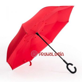 Paraguas reversible para publicidad de empresas.